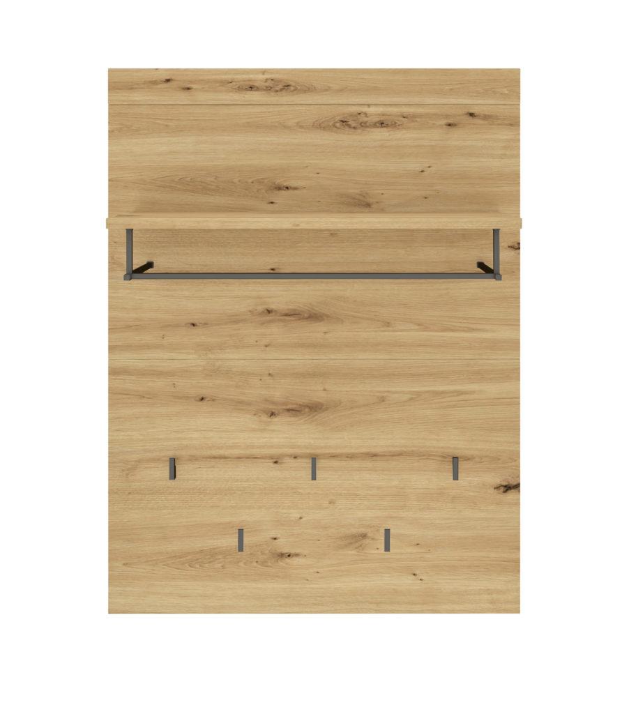 Сучасний настінний вішак зі штангою для верхнього одягу в передпокій коридор дуб артизан Фокус Сокме