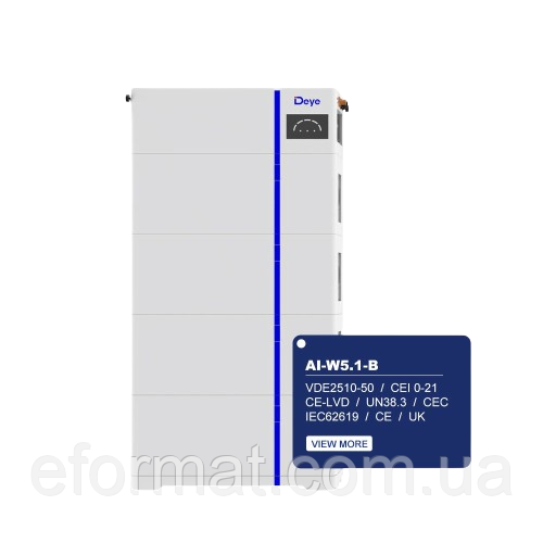 Система зберігання енегрії Al-W5.1-B Deye (LiFePO4 51,2V 200Ah 10,24kWh), фото 1