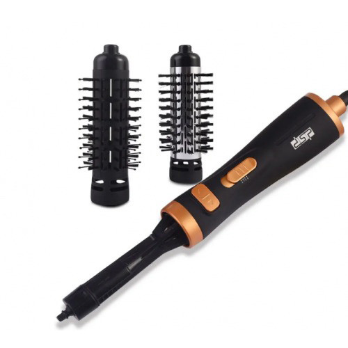 Фен-щітка гребінець для волосся обертовий стайлер з насадкам для укладання і завивки DSP 50046