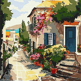 Набір для розпису по номерах 40*40см Домівка біля моря КНО3647