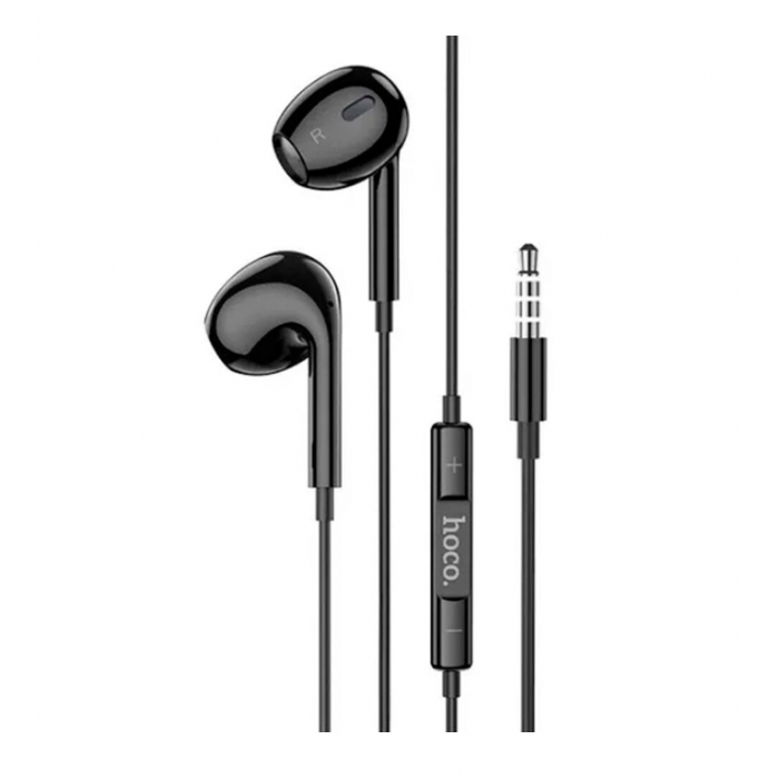 Навушники дротові вкладки HOCO M101 Max з мікрофоном Чорні, фото 1