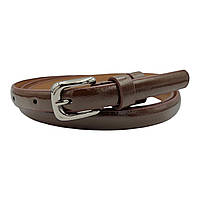 Ремінь жіночий вузький коричневый глянець 15 мм замінник-купити гуртом в Одесі