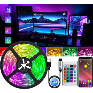 Світлодіодна USB, Bluetooth LED стрічка RGB 5050 вологостійка з пультом 5 метрів RgbPlay