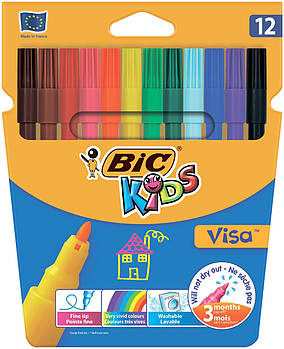 Фломастери Bic Visa 12 кольорів (bc888695)