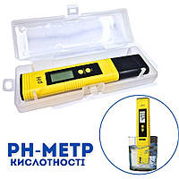 Портативний pH-метр 0.00-14.00 з калібруванням | Цифровий вимірювач кислотності для води, акваріума,