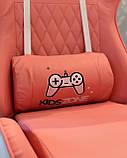 Компютерне крісло з підніжкою KIDS ZONE KO27R РОЖЕВЕ Ігрове спортивне крісло, фото 6