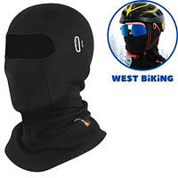 Балаклава флісова зимова West Biking, еластичний підшоломник 26x41см, чорна