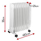 Масляний обігрівач Adler AD 7817 — 11 ребер, 2500 Вт, 3 рівні потужності, фото 7