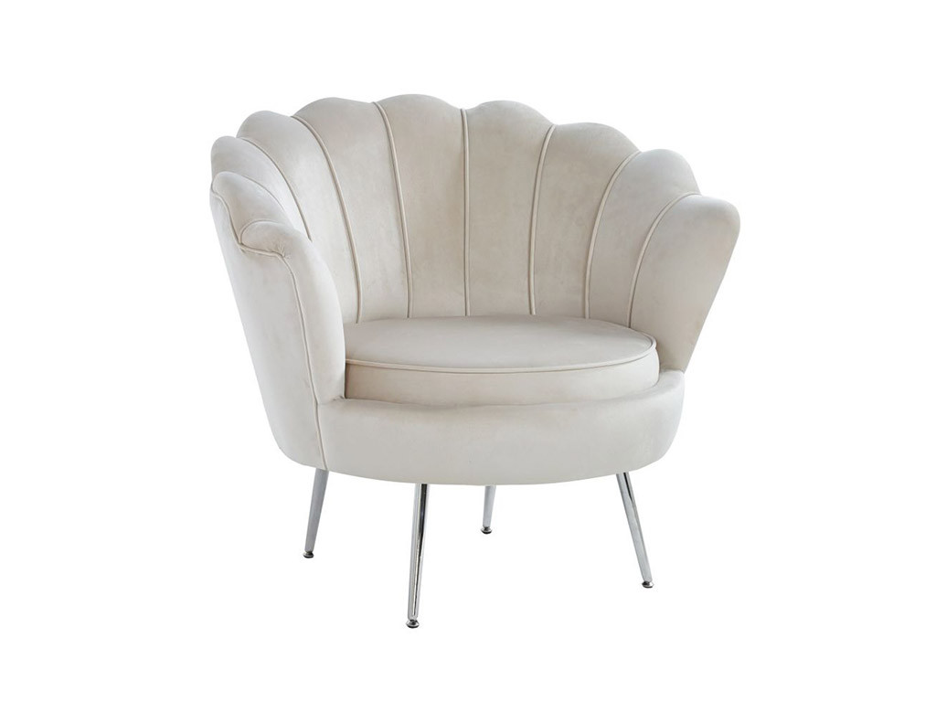 М'яке крісло мушля LC-032-1 хром, фото 1