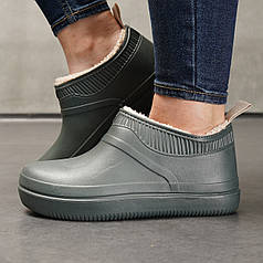 Жіночі зимові калоші на хутрі хакі