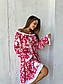 Сукня міді з відкритими плечима зборкою на грудях у яскравий принт (р. 42-52) 2PL5831, фото 9