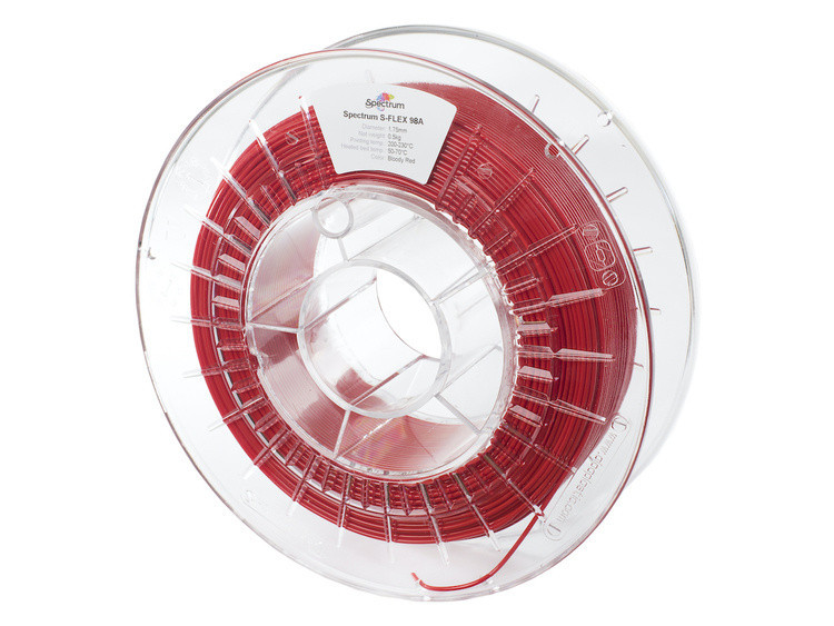 Filament Spectrum S-Flex 98A 1.75mm BLOODY RED 0.50kg, фото 1