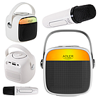 Караоке колонка з мікрофоном - SD/USB/AUX/Bluetooth Adler AD 1199 біла, фото 5