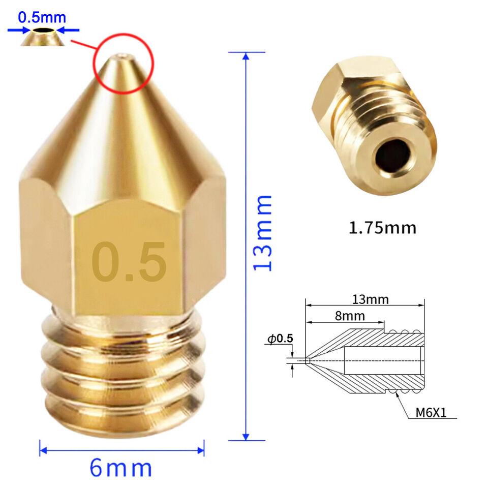 Сопло MK8, 0.5 мм, латунне, фото 1