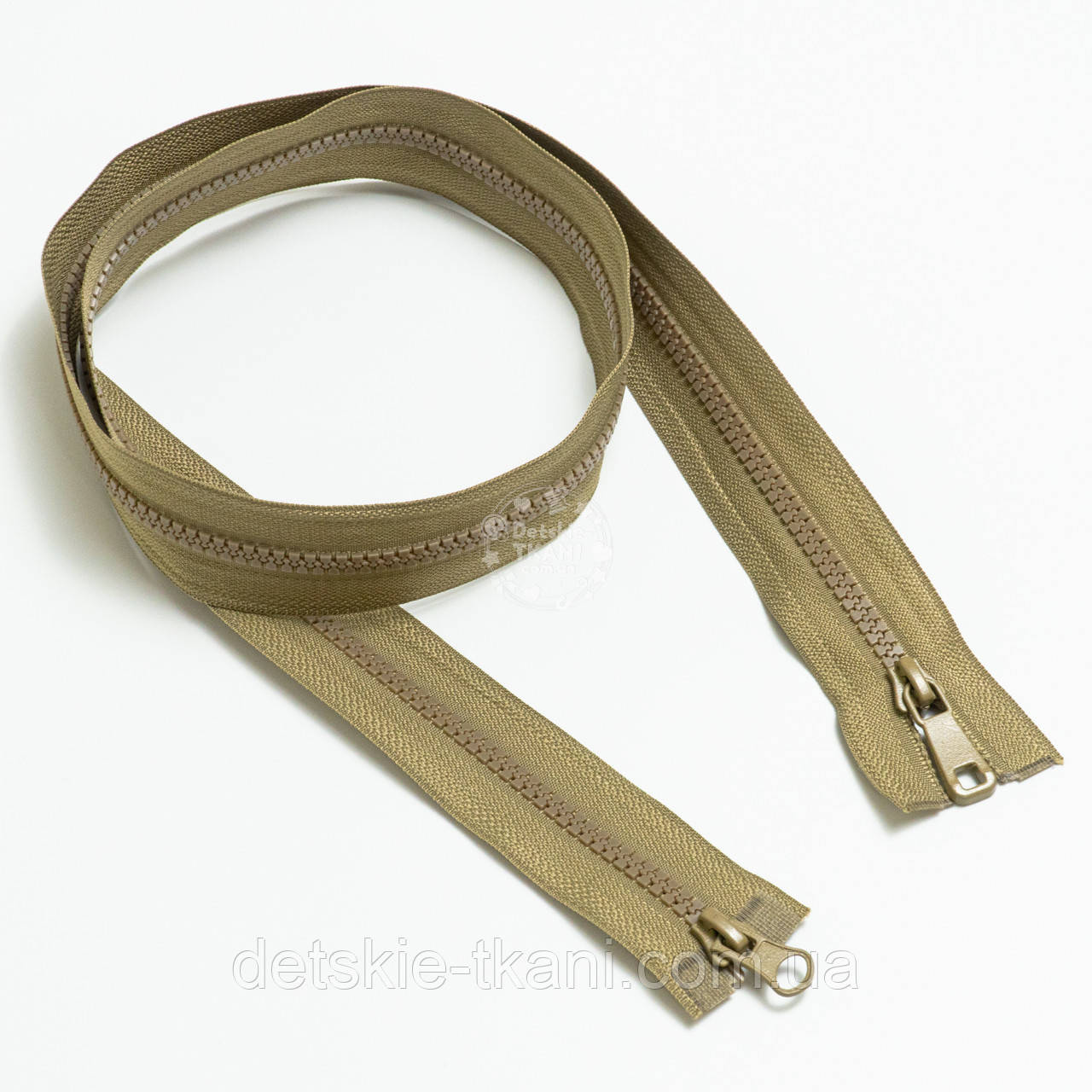 Блискавка тракторна тип 5 з двома бігунками, колір хакі, довжина 100 см, фото 1