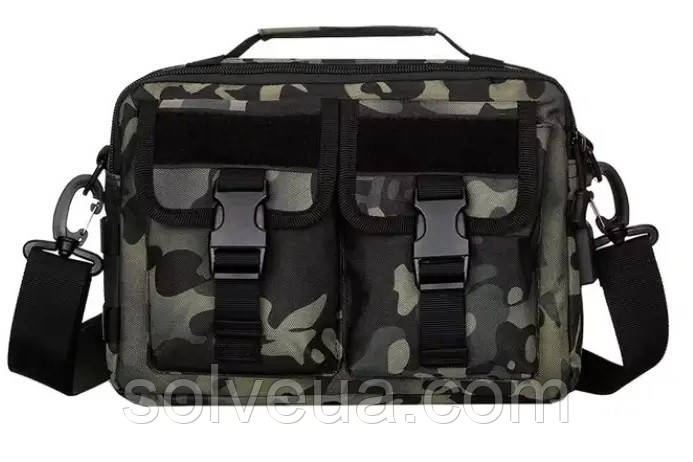 Дорожня тактична сумка для документів та планшета Solve з USB Dark Camo CP KT6007030 solve
