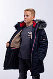 Зимова куртка на хлопчика/ Підлітковий (дитячий) пуховик на хутрі парка для дітей та підлітків на зиму 34, фото 2