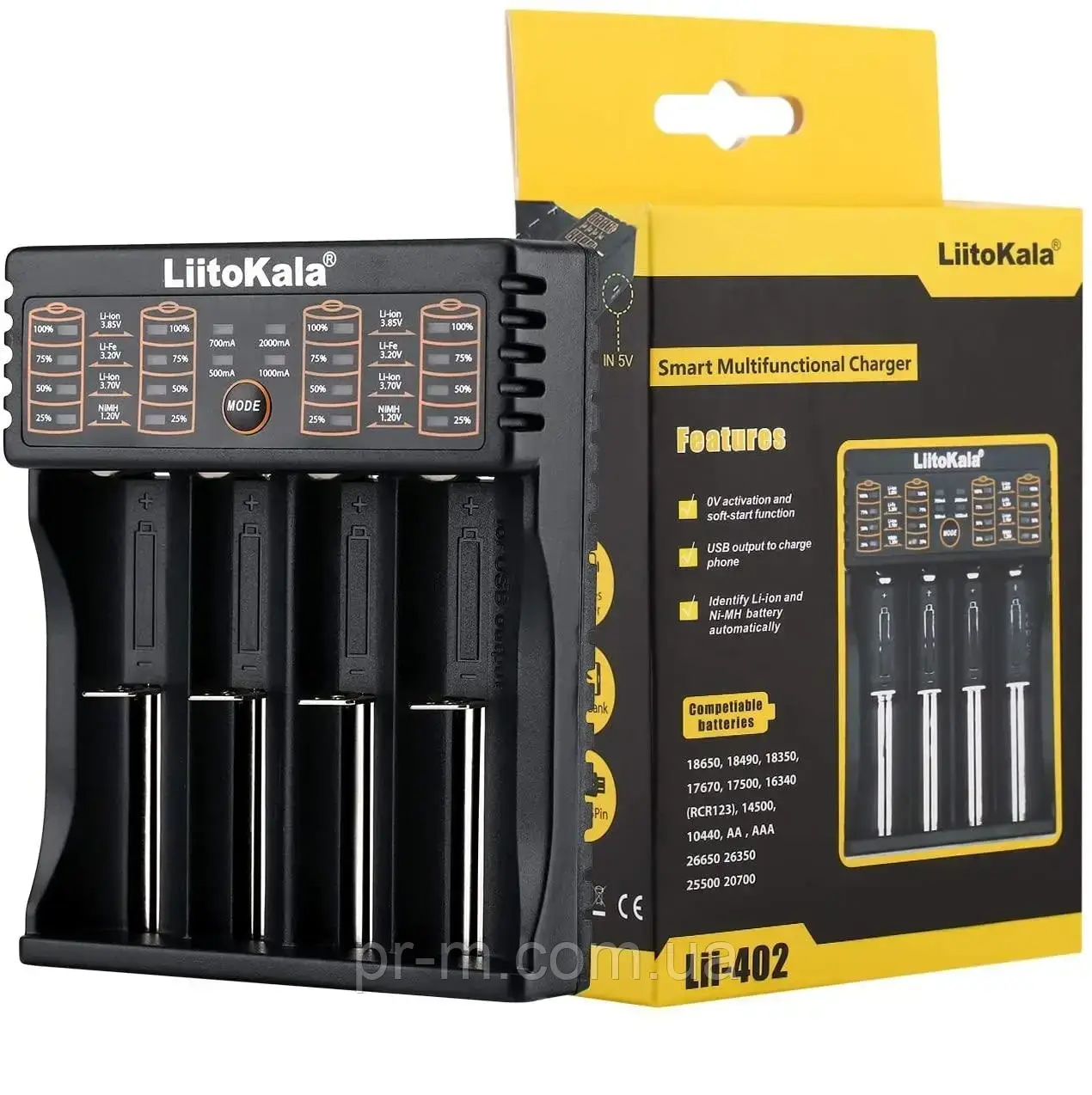 Зарядний пристрій для 4-х акумуляторів Liitokala Lii-402