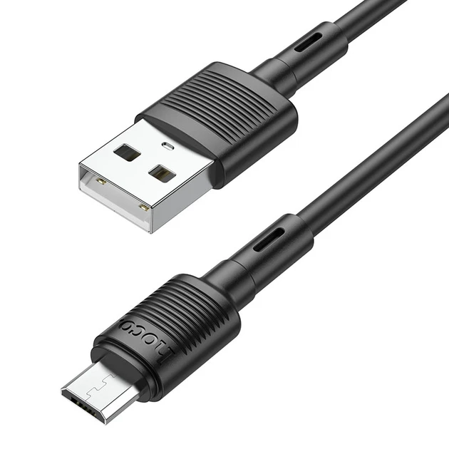 Кабель USB - Micro USB HOCO X83 Silicone 2.4A/1m Black