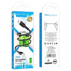 Кабель USB - Micro USB HOCO X83 Silicone 2.4A/1m Black, фото 4