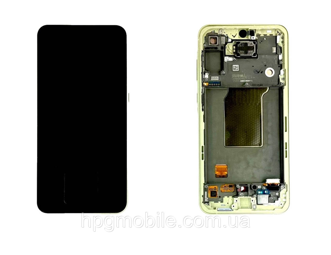 Дисплей для Samsung A556/A55 2024 (GH82-34308D) модуль (екран та сенсор) з рамкою, оригінал, Yellow, фото 1