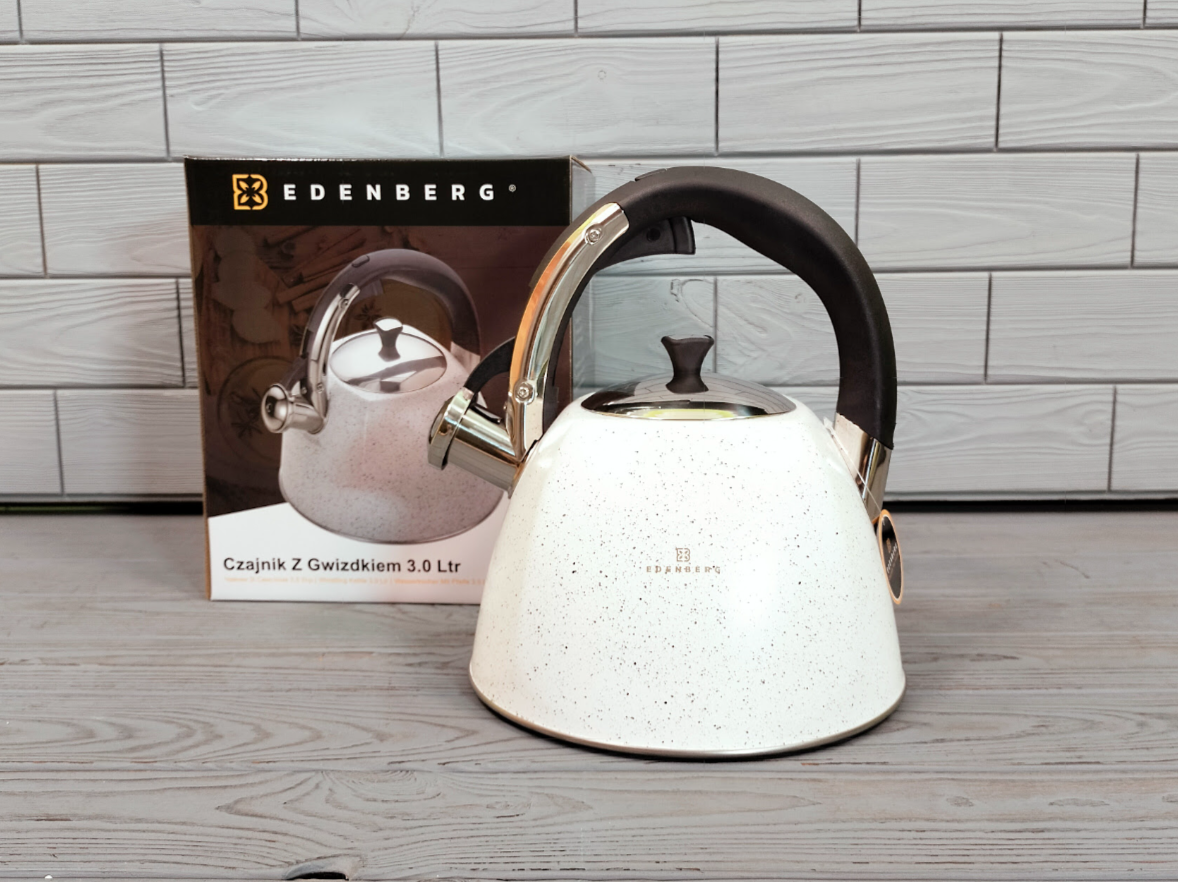 Чайник зі свистком із неіржавкої сталі 3 л Edenberg EB-3541/Чайник для плити