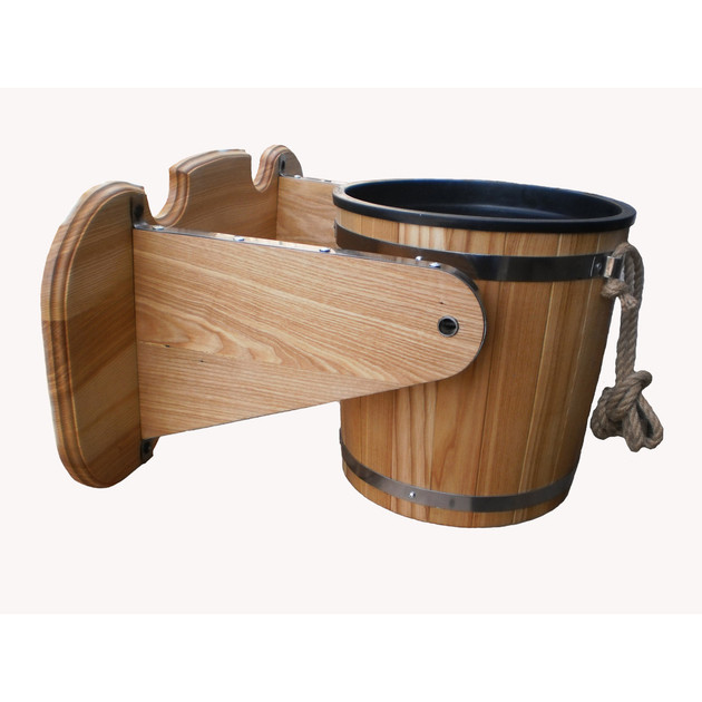 Відро водоспад 10 л. з дуба с пласт. вставкою, фото 1