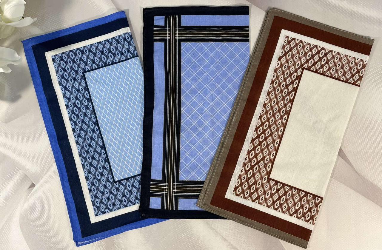 Носовичок чоловічий Andin( бавовна ) Розмір 40*40 см за 10 шт