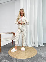 Стильна жіноча піжама сорочка і штани. Домашній одяг красивий. Набори для сну., фото 3