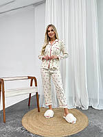 Стильна жіноча піжама сорочка і штани. Домашній одяг красивий. Набори для сну., фото 6