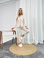 Стильна жіноча піжама сорочка і штани. Домашній одяг красивий. Набори для сну., фото 7