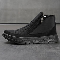 Дутики чоловічі зимові на замок чорні