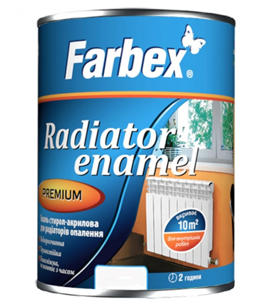 Емаль акрилова для радіаторів опалення Farbex, 0.75 л, фото 1