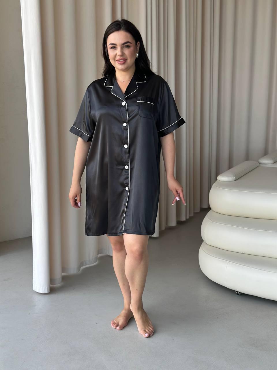 Сорочка халат на ґудзиках. Одяг для домі і відпочинку. Ночнушка сорочка для сну., фото 1