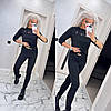 Стильний костюм із джерсі лосини та кофта блискавка на грудях, фото 6