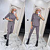 Стильний костюм із джерсі лосини та кофта блискавка на грудях, фото 9