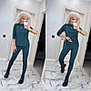 Стильний костюм із джерсі лосини та кофта блискавка на грудях, фото 10