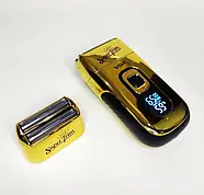 Стильна електробритва чоловіча акумуляторна з дисплеєм VGR V-332 Золотий Професійна бритва-шейвер, фото 6