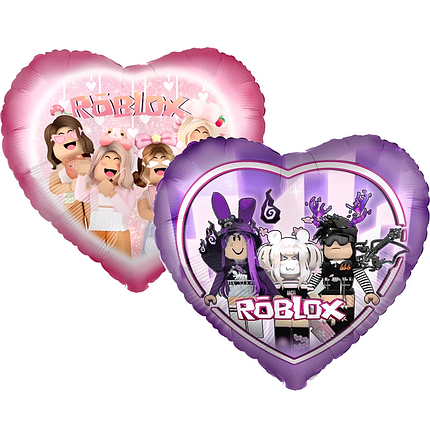 Фольгована кулька серце Роблокс Roblox Дівчата двосторонній 45см (17"), фото 1