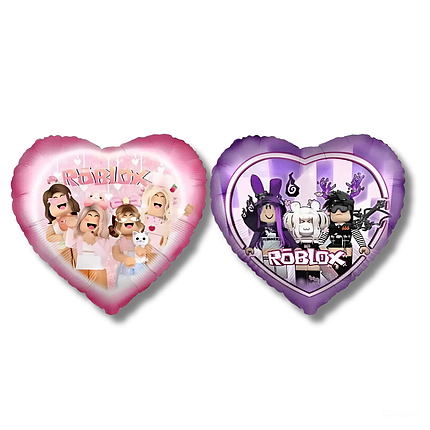 Фольгована кулька серце Роблокс Roblox Дівчата двосторонній 45см (17"), фото 2