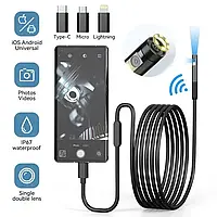 Ендоскоп Wi-Fi з двома камерами 3м 1080p HD, бороскоп для iOS і Android