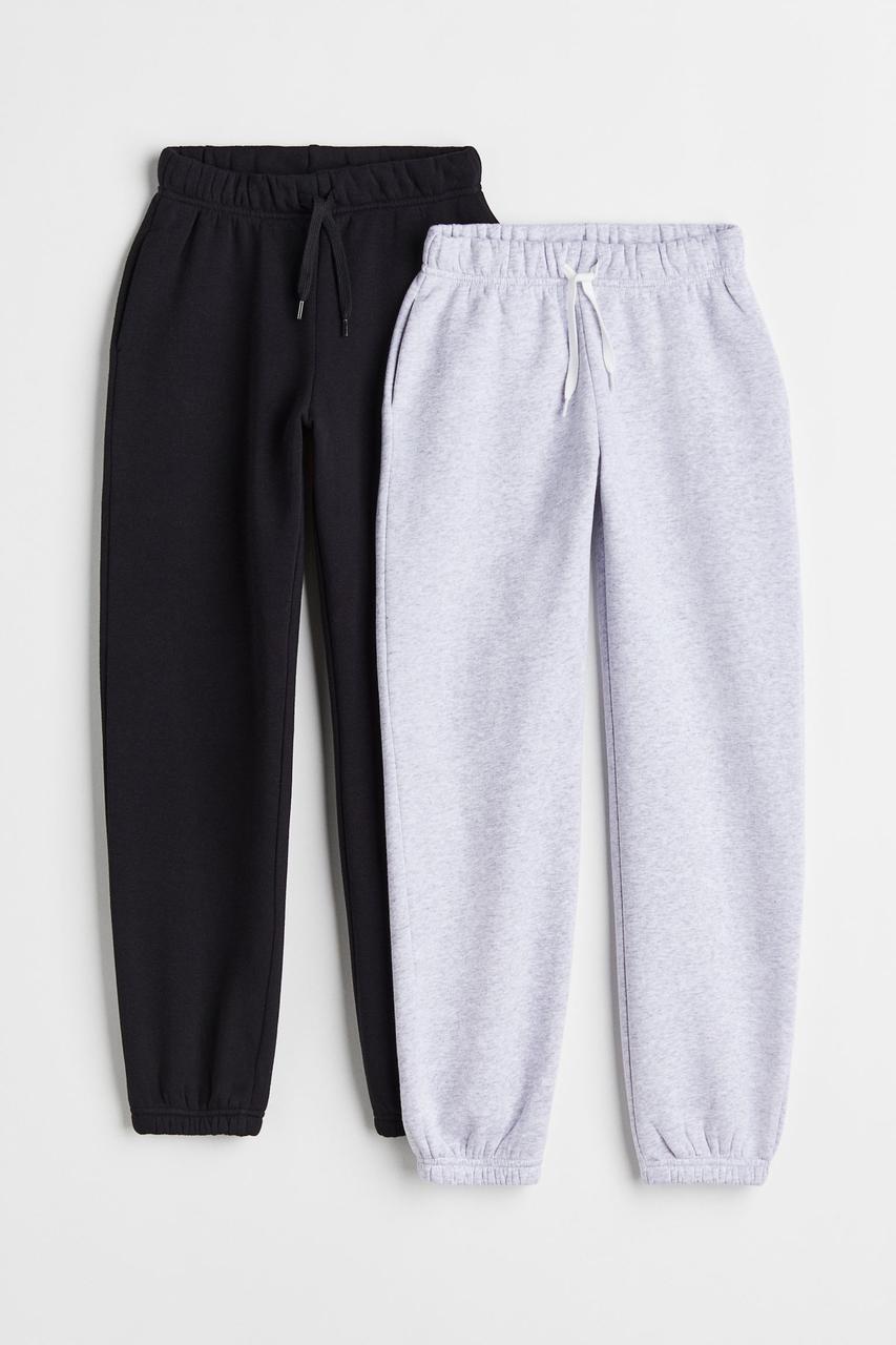 Джоггеры детские черные и серые меланж H&M 134см