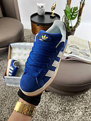 Жіночі замшеві кросівки Adidas Originals Campus 00S New Navy White, кеди Адідас сині. Жіноче взуття