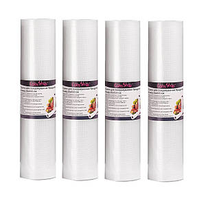 Пакети для Вакууматора в Рулоні - 4 шт - 25х500 см - ОРИГІНАЛ - Сертифікація FDA+LFGB - ТМ ComShop