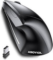 Ергономічна бездротова миша ASOYIOL, вертикальна перезаряджувана миша з USB-приймачем,, фото 6