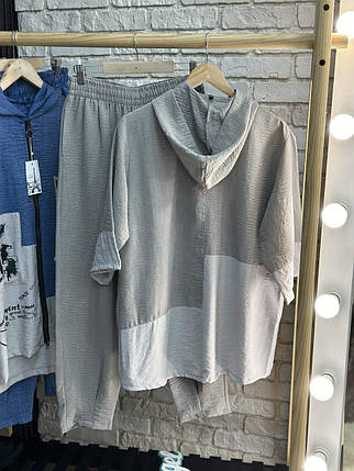 Стильний жіночий костюм, тканина "Жатка" 50, 60 розмір 50, фото 2