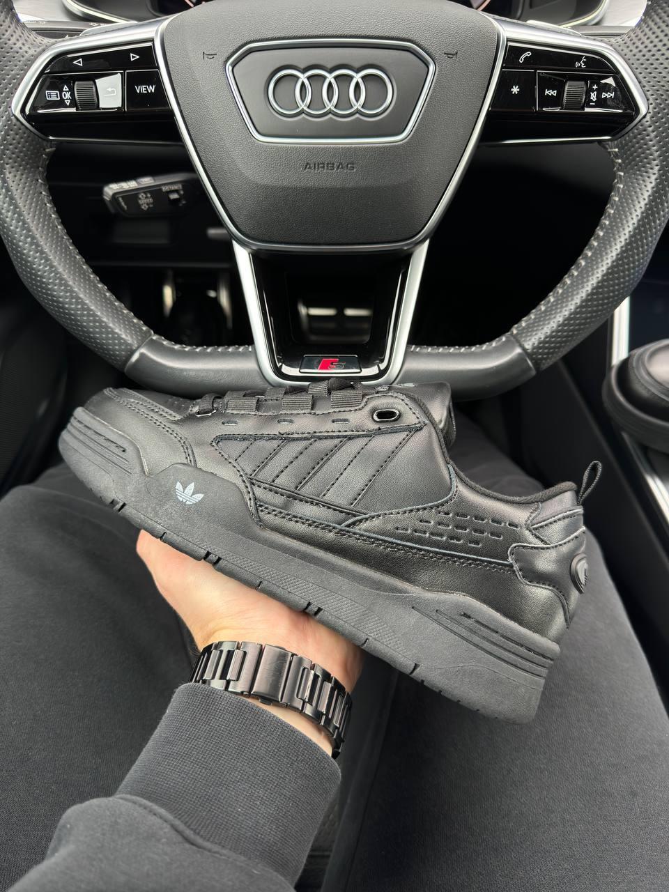 Чоловічі шкіряні кросівки Adidas Originals ADI2000 All Black, чоловічі кеди Адідас чорні. Чоловіче взуття