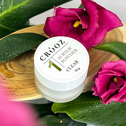 Акрилова пудра clear для манікюру від Crooz, прозора, 10 г