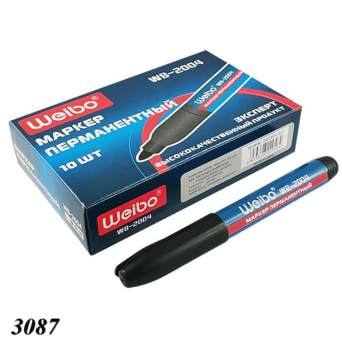 Маркер перманентний Weibo 1-2 мм Чорний (10шт), фото 1