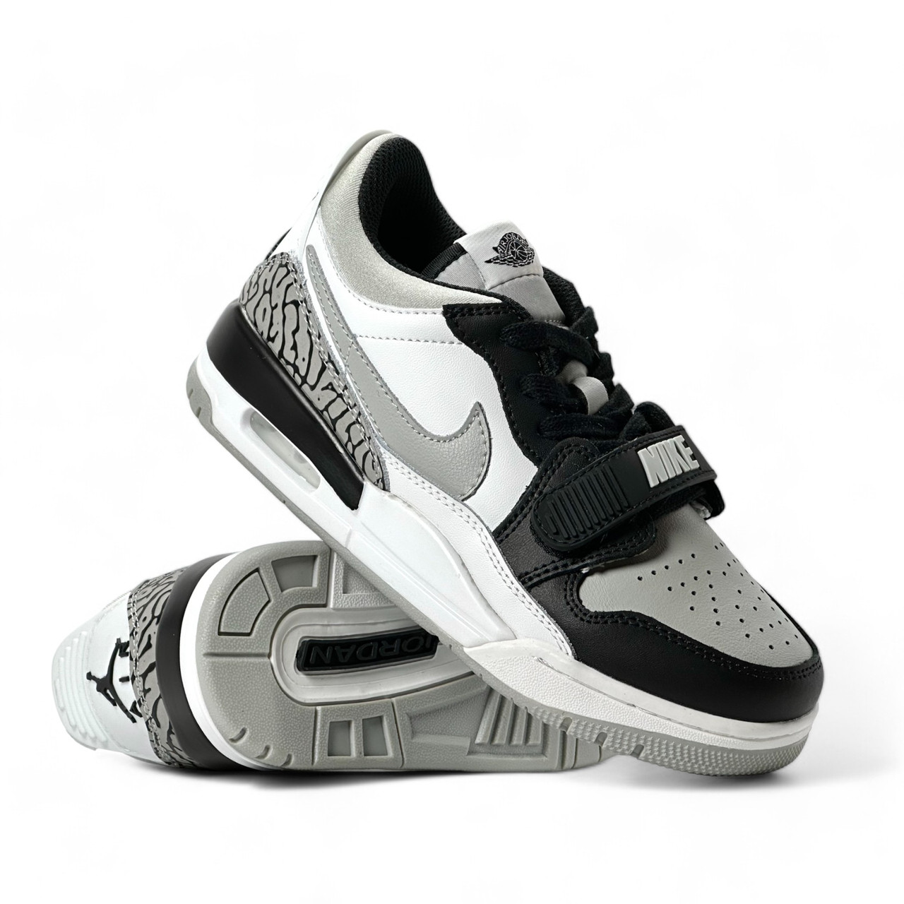 Жіночі кросівки весняні Nike Jordan Legacy 312 шкіряні чорно-білі демісезонні